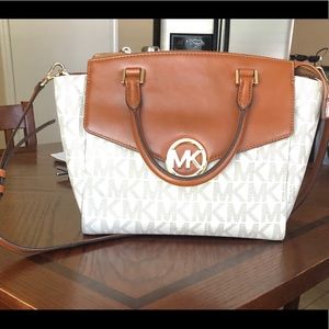 Brown and cream Signature MK handbag!